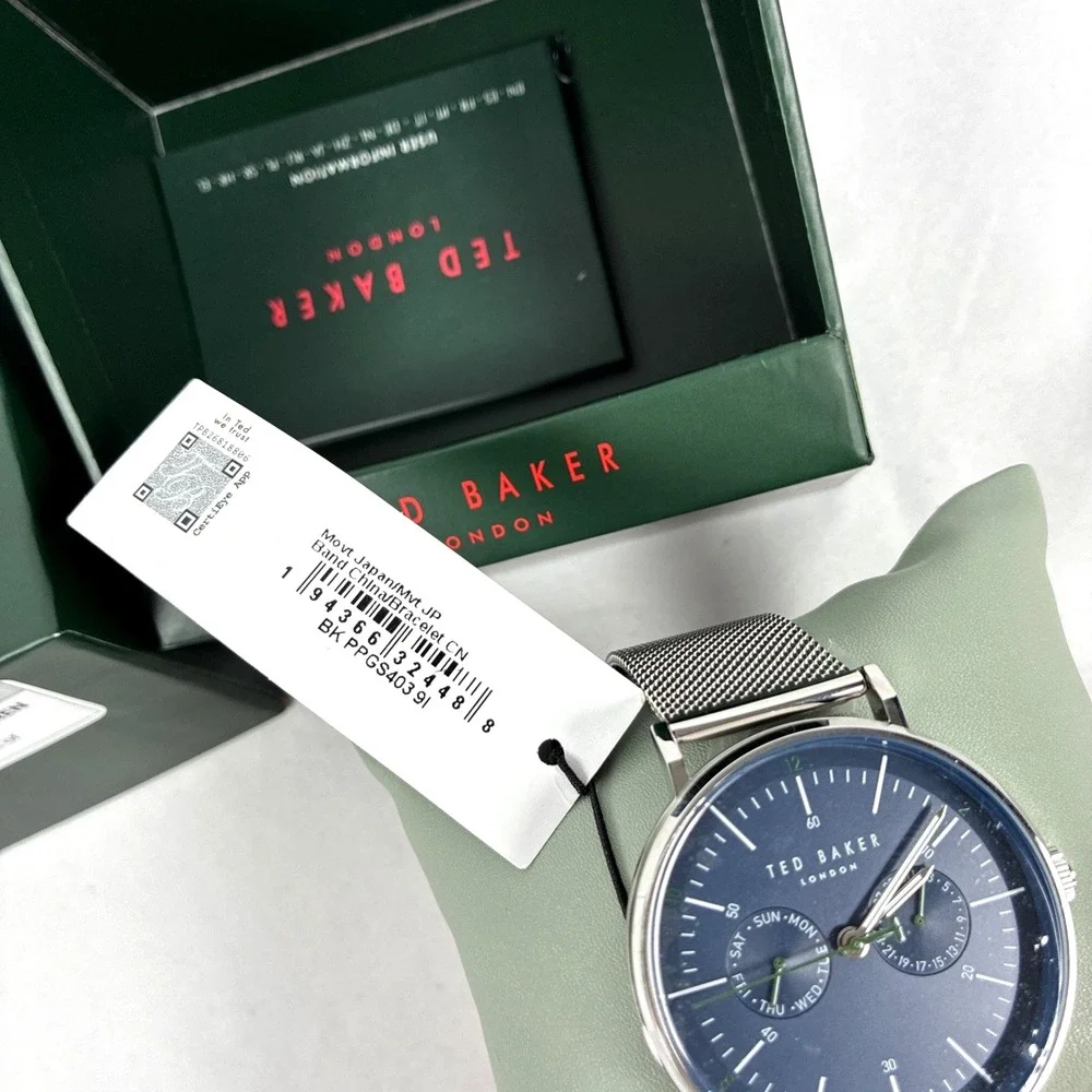 New Ted Baker London Phylipa Gents Timeless Blue Dial 41mm Watch BKPPGS403